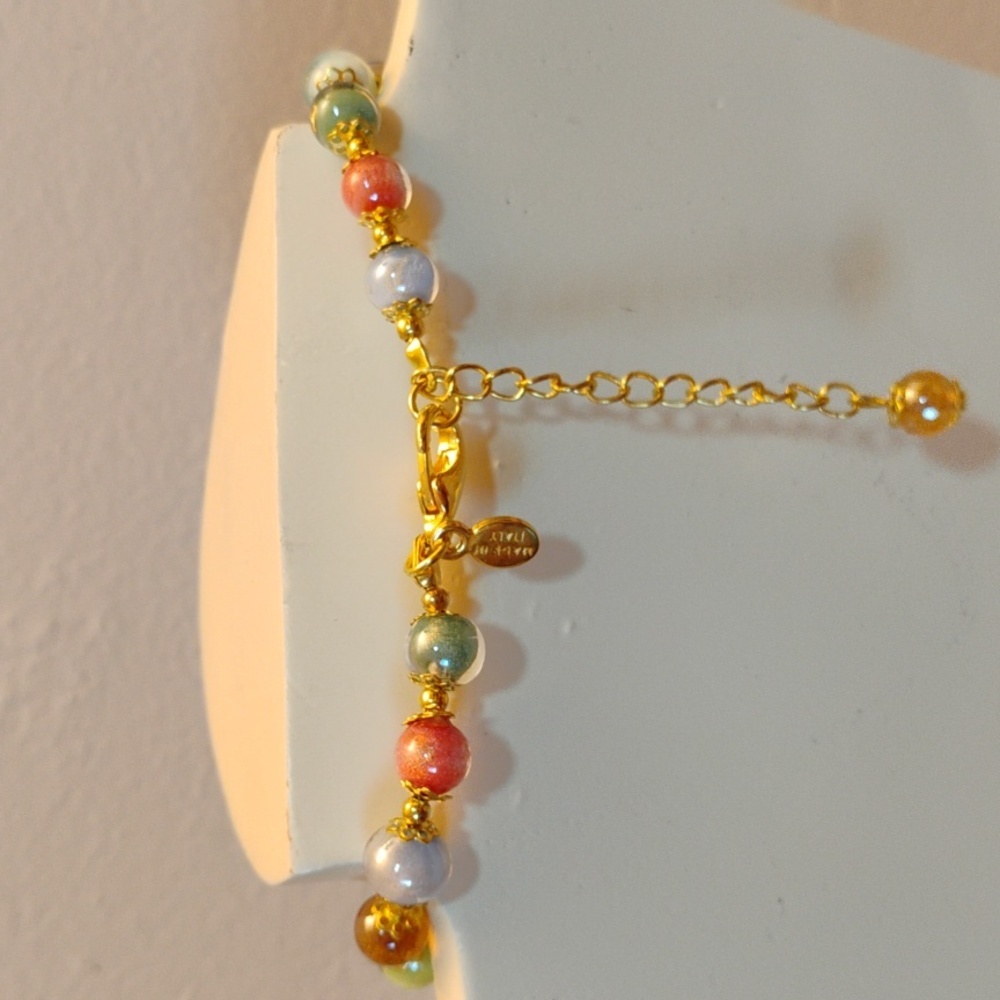 Stauer Murano Prisma Spectrum Necklace And Bracelet Set New In Stauer Satin Bag - Picture 6 of 13